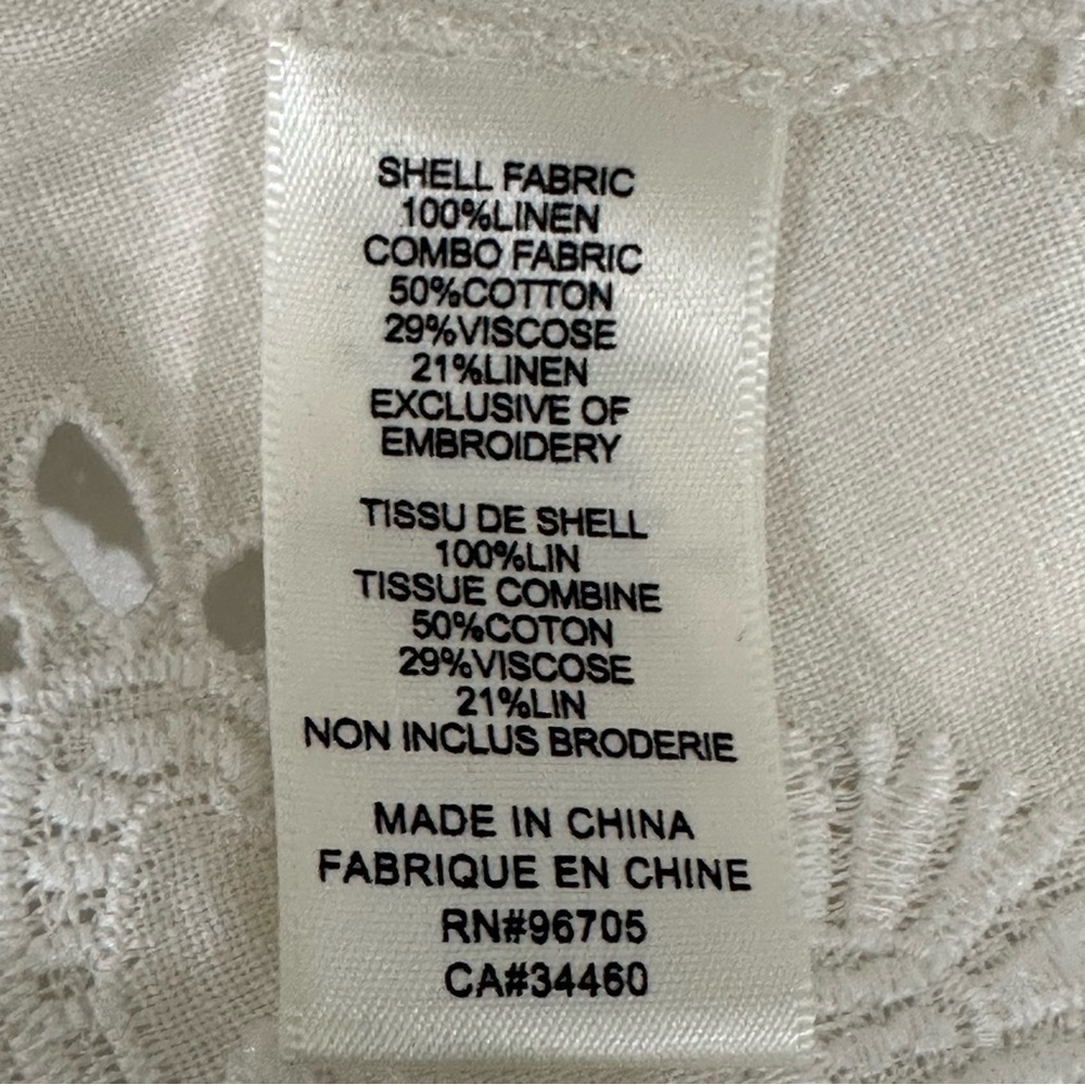 Rebecca Taylor Garden Eyelet Peplum Linen Top Sleeveless Floral Embroidered - Picture 7 of 8
